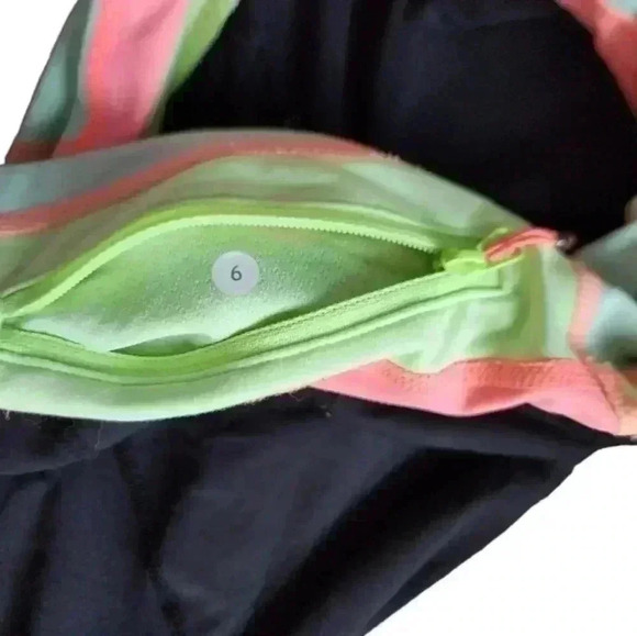 Lululemon Run: Inspire Crop II Black / Quilt Vintage Neon Black Green Pink Women - Picture 12 of 15